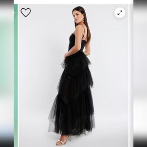 BCBG Oly Tiered Ruffle Tulle Evening Gown size 0
